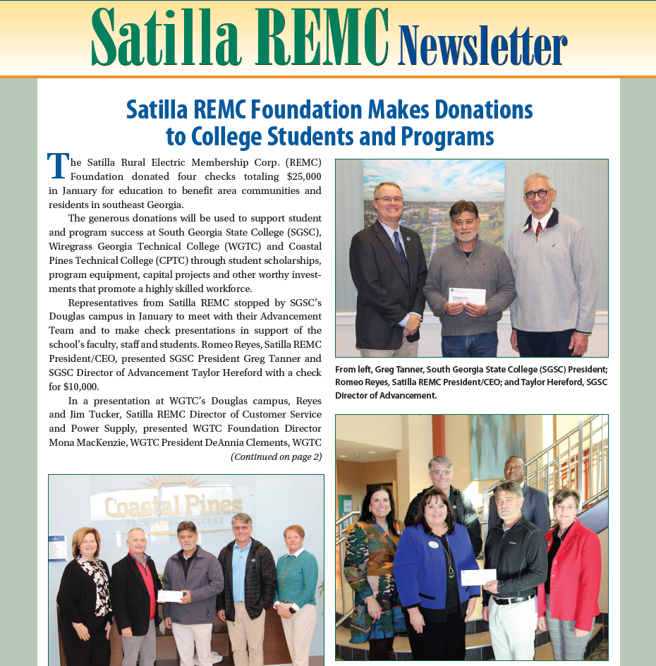 Photo for Satilla Newsletter March 2025